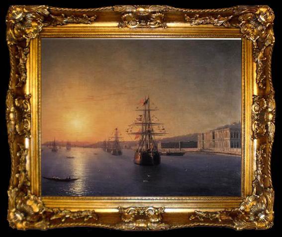 framed  unknow artist Seascape, boats, ships and warships. 10, ta009-2